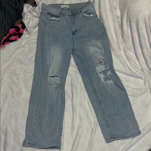 Women's Light Blue Distressed Jeans